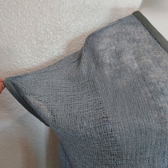 NEW Sugar Lips Grey Mesh Button Blouse Size M - Picture 6 of 12